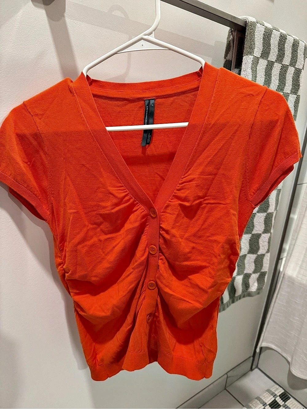 Anthropologie Short Sleeve Cardigan, Orange